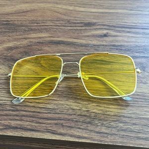NWT | Retro Translucent Yellow Sunglasses